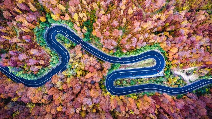 20 nejlepších fotek pořízených z dronu: od levandulových polí po rumunské serpentiny