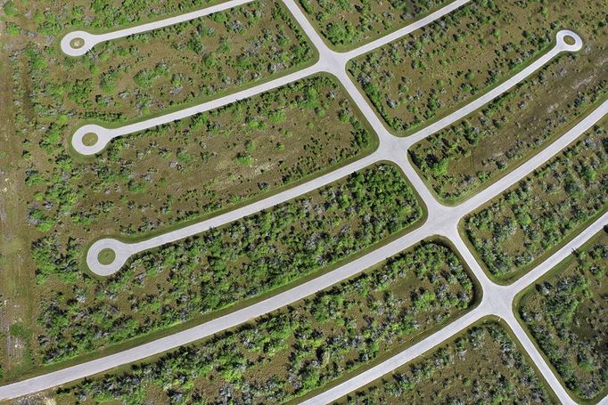 Aerial view of strange roads Abstract, Aerial View, Bizarre, City, Color Image, Day, Florida, Geometric Shape, Horizontal, Landscape, No People, Outdoors, Part Of, Pattern, Photography, Road, Shape, Street, Transportation, Travel