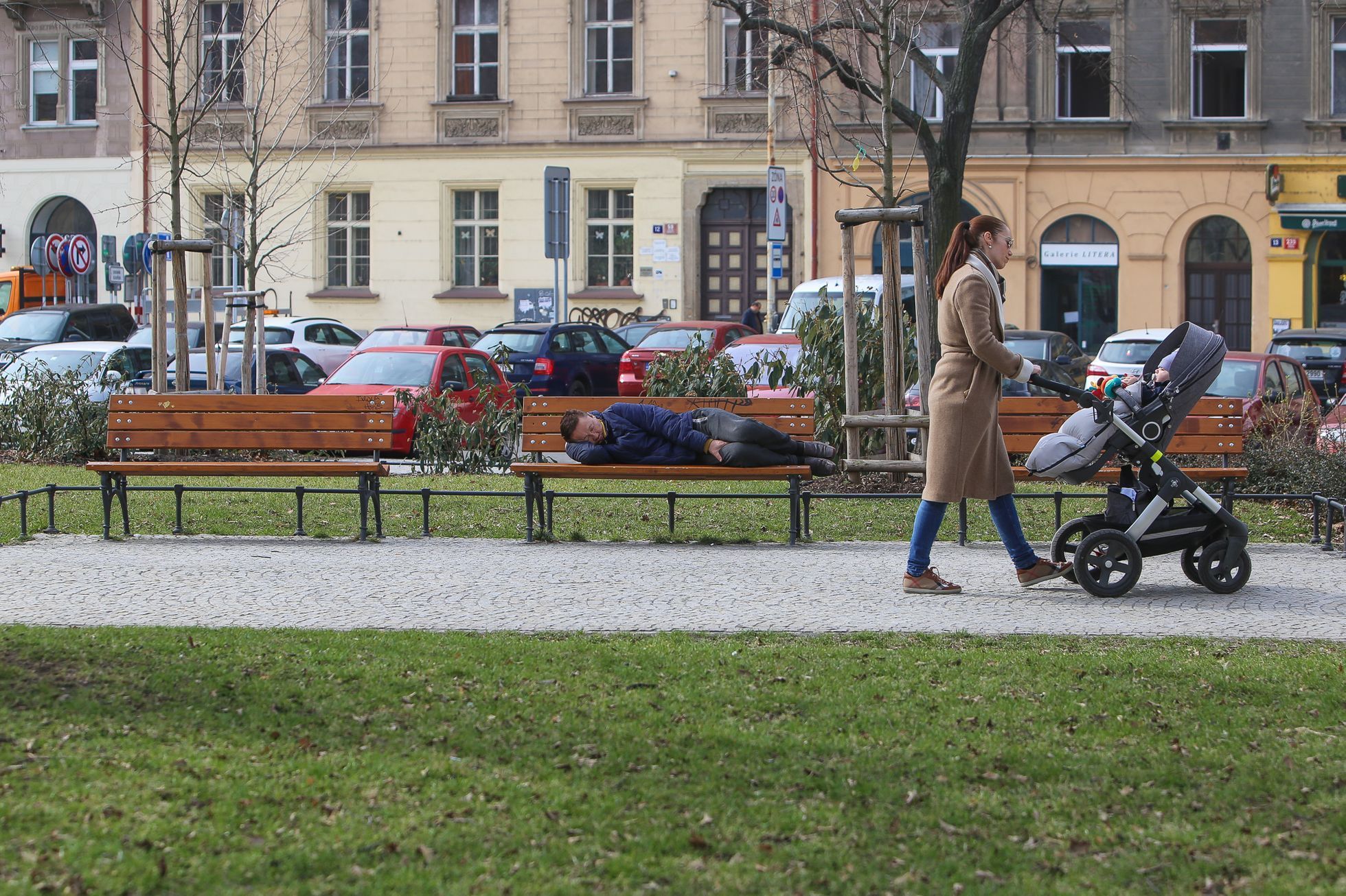 Praha, jaro, první květy, 17. března 2017