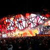 Performers and attendees celebrate the arrival of the new year in front of the National Stadium in Beijing