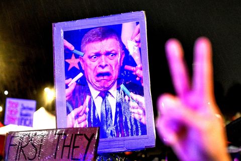 Slovensko, Bratislava, 17. listopad, demonstrace, Fico