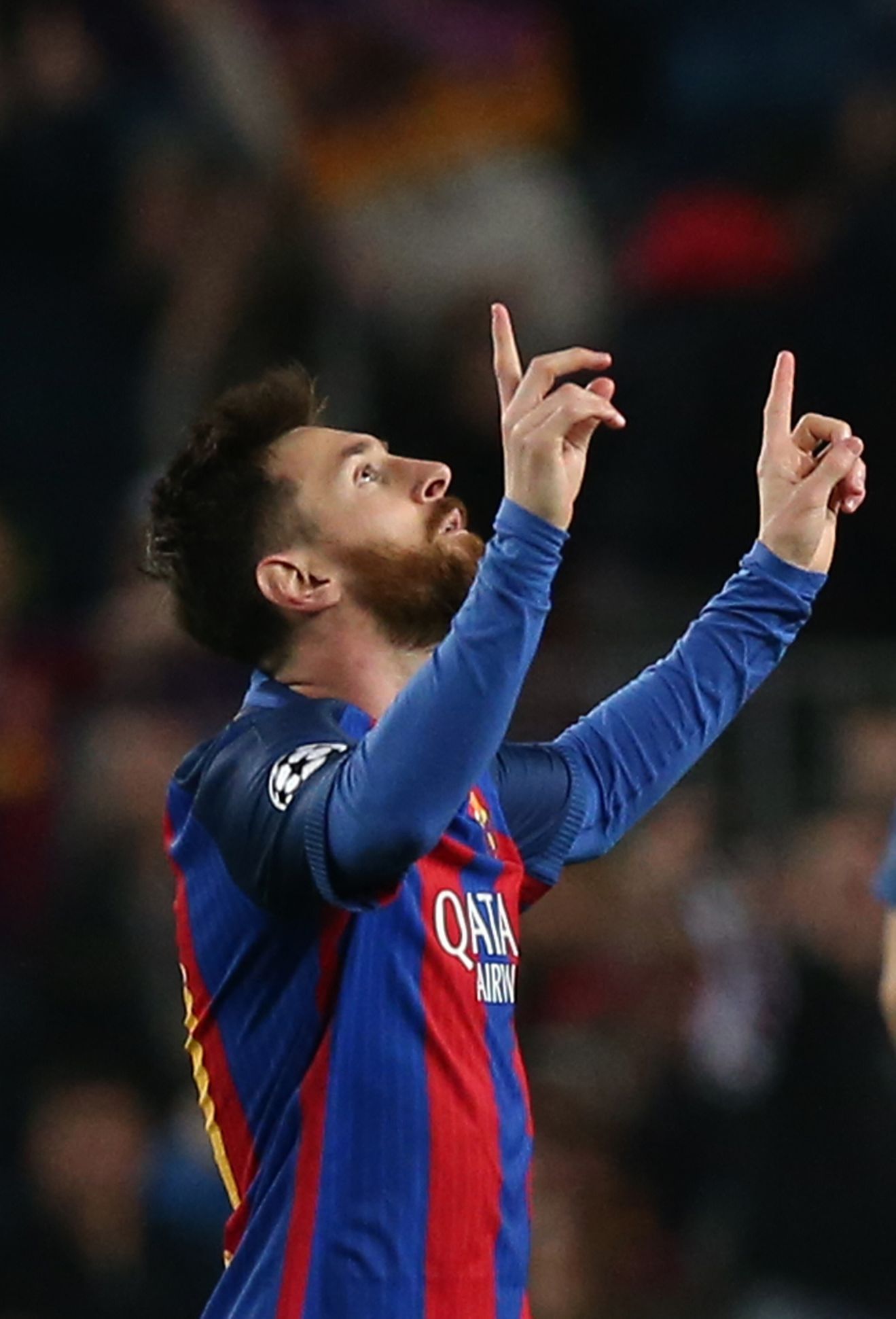 LM, Barcelona- Paris St Germain: Lionel Messi slaví gól na 3:0