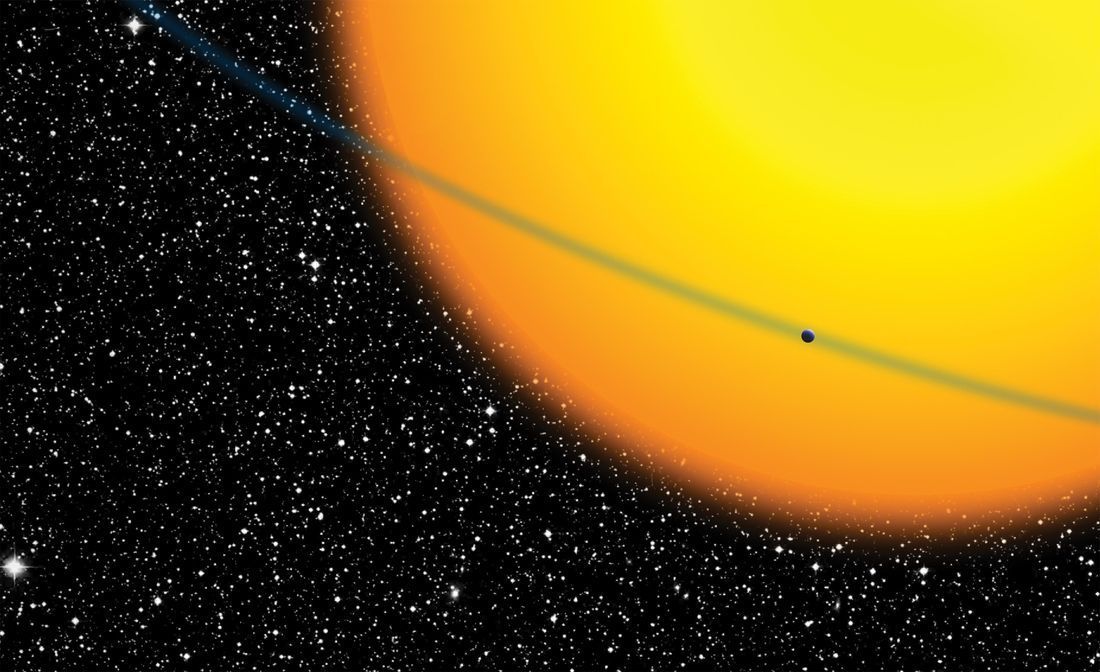 Exoplaneta přechází před svou hvězdou.