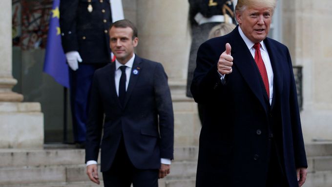 Emmanuel Macron a Donald Trump na oslavách 100 let od konce 1. světové války.