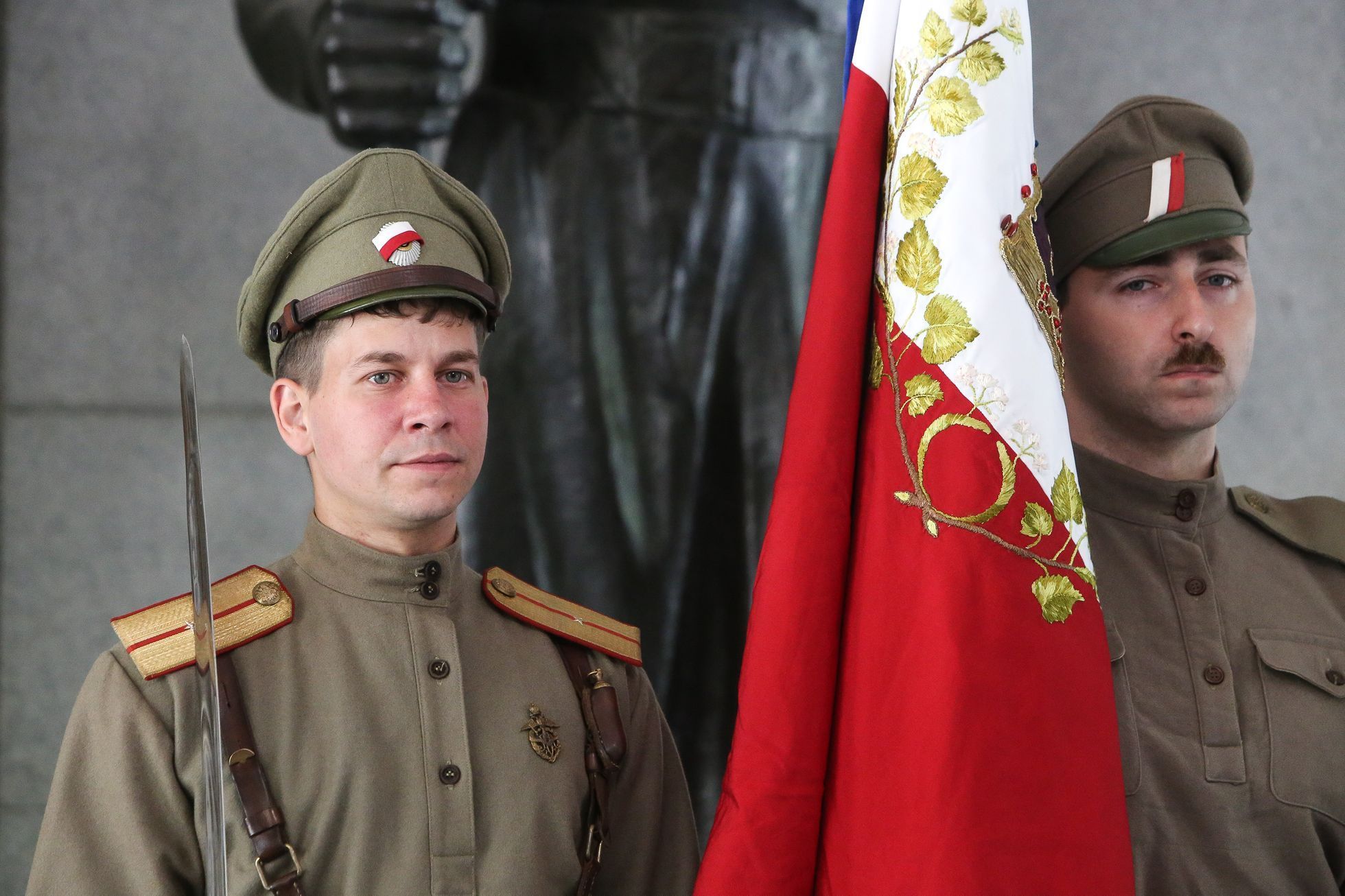 Národní památník na Vítkově - uložení poselství do legionářské pamětní schránky, která bude převezena do Zborova