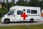 Červený kříž získal obytný vůz, s nímž bude pomáhat při katastrofách. Poprvé ho nasadil v Dejvicích