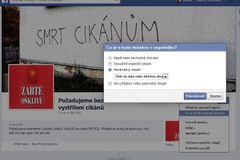 Stránka vyzývala k zabíjení Romů. Facebook si nevěděl rady