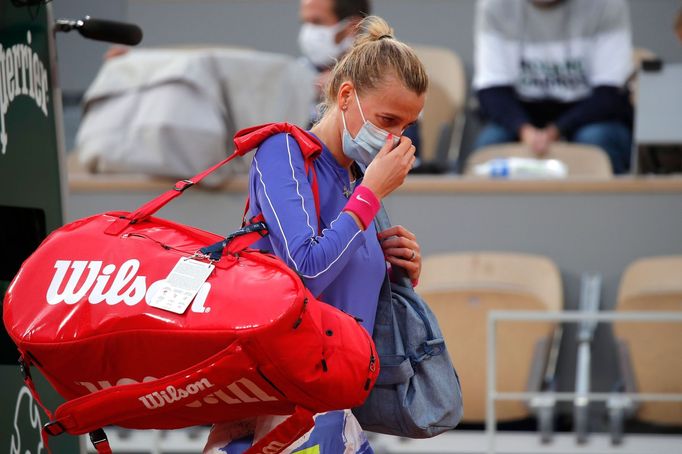 Tennis - French Open - Roland Garros, Paris, France - October 8, 2020 Czech Republic's Petra Kvitova during her semi final match against Sofia Kenin of the U.S. REUTERS/C