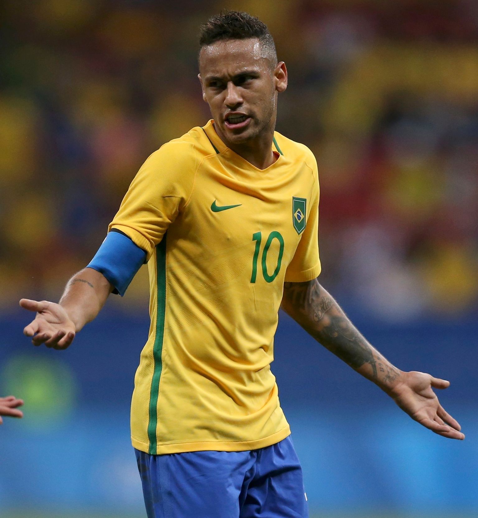 OH 2016, fotbal: Neymar (Brazílie) - tetování