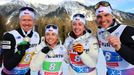 Vítězslav Hornig, Tereza Voborníková, Jessica Jislová a Michal Krčmář se stříbrem ze závodu smíšených štafet na MS 2025 v Lenzerheide