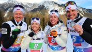 MS v biatlonu 2025, smíšená štafeta: stříbrní Vítězslav Hornig, Tereza Voborníková, Jessica Jislová a Michal Krčmář