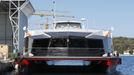 The Millennium Diamond catamaran is seen at a port in Pula July 17, 2012. Measuring 37 meters long and 17.5 meters wide, it can carry about 600 passengers at once, and is built for the London 2012 Olympic Games to ferry tourists on the River Thames. The catamaran gets its name from its diamond shape and the Diamond Jubilee celebrations of Britain's Queen Elizabeth. REUTERS/Antonio Bronic (CROATIA - - Tags: SOCIETY SPORT OLYMPICS TRANSPORT) Published: Čec. 17, 2012, 9:51 dop.