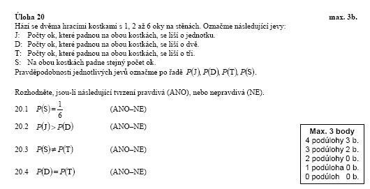Matematika - vyšší úroveň - úloha 20