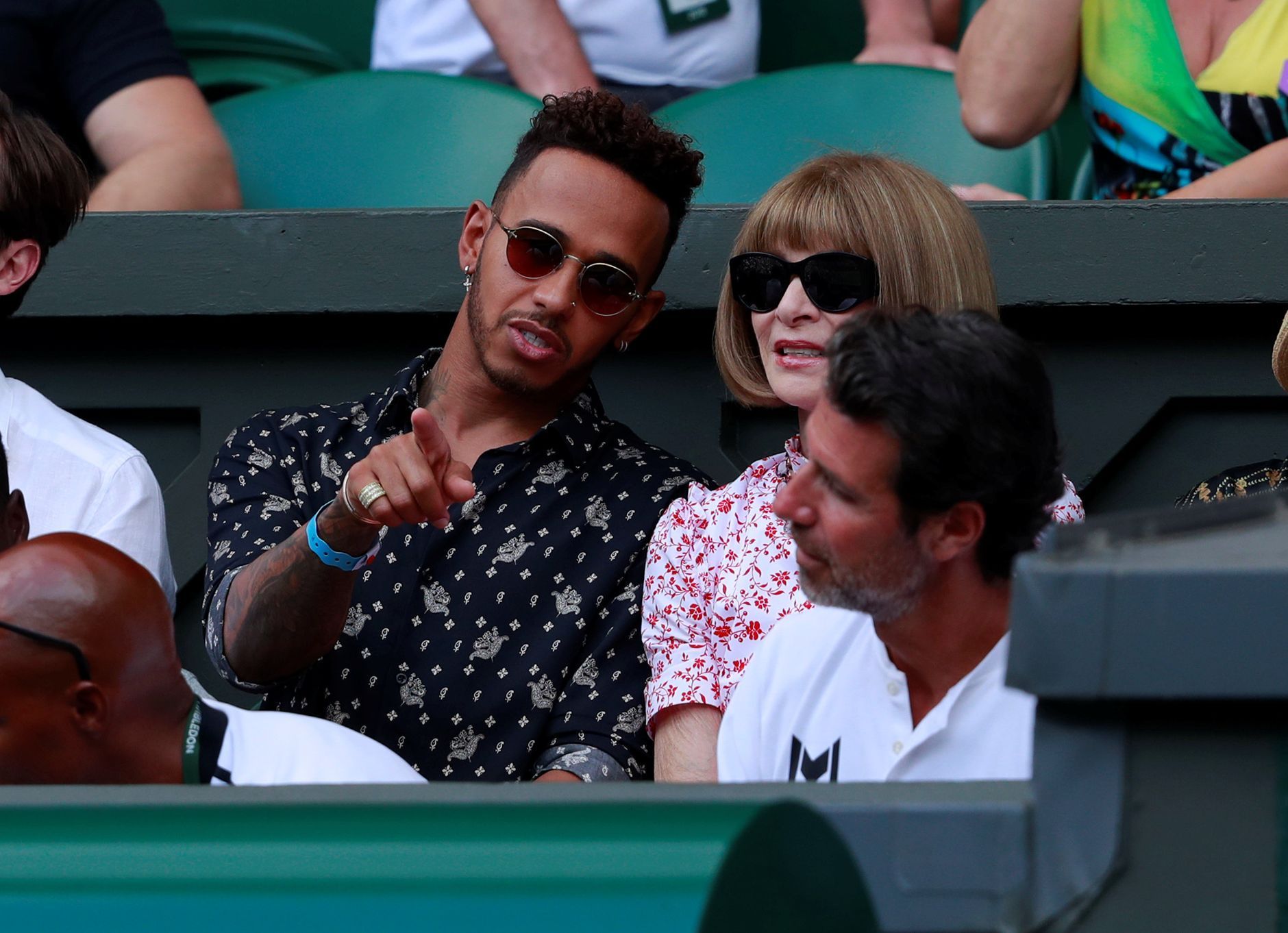 Celebrity na Wimbledonu 2018 (Lewis Hamilton)