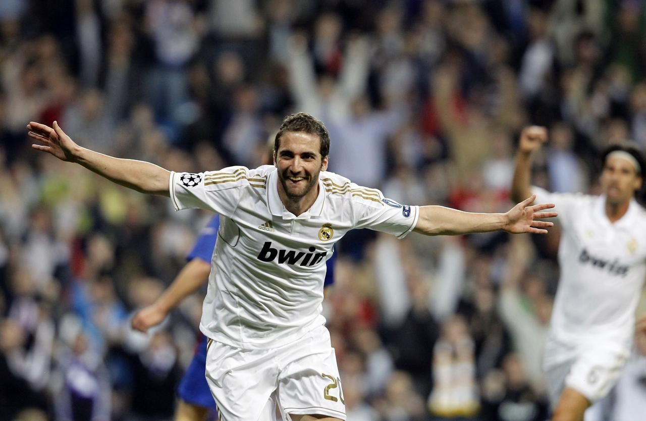 Gonzalo Higuain, Real Madrid, radost, gól. Liga mistrů