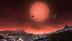 Ilustrace vzdálené hvězdy TRAPPIST-1
