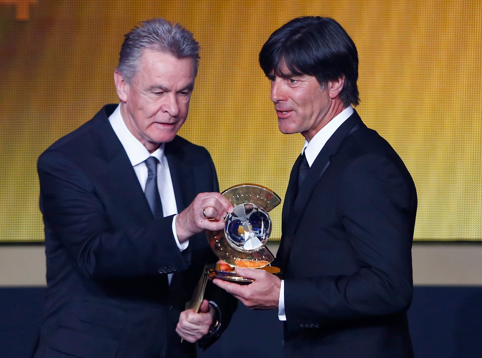 Germany coach Loew is presented FIFA Men's World Coach of the Year during FIFA Ballon d'Or 2014 soccer awards ceremony in Zurich