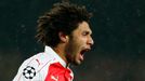 Mohamed Elneny celebrates scoring the first goal for Arsenal