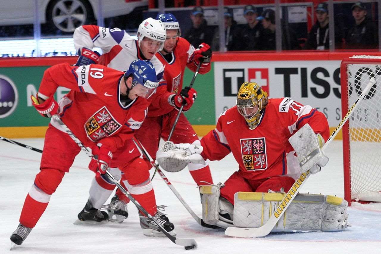 Hokej, MS 2013: Česko - Norsko: Jiří Tlustý a Pavel Francouz