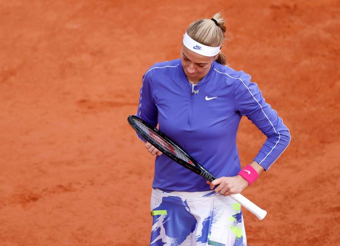 Tennis - French Open - Roland Garros, Paris, France - October 8, 2020 Czech Republic's Petra Kvitova during her semi final match against Sofia Kenin of the U.S. REUTERS/C