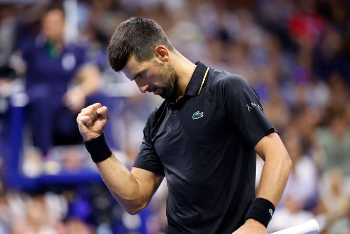 Novak Djokovič v utkání 3. kola US Open 2025