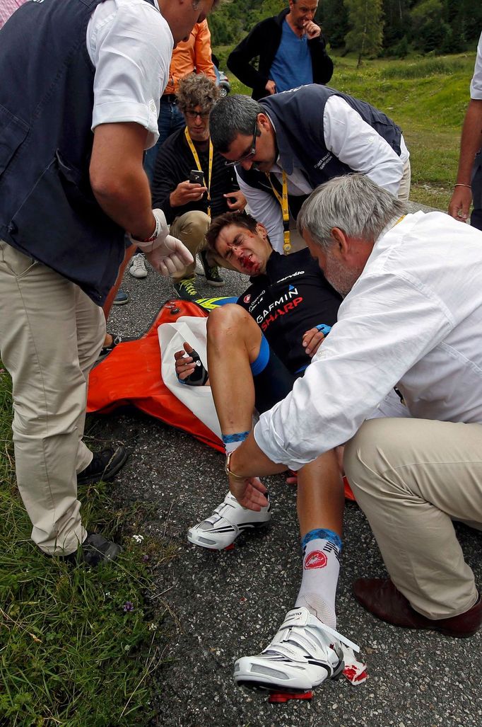 Zraněný Jack Bauer v 19. etapě Tour de France 2013