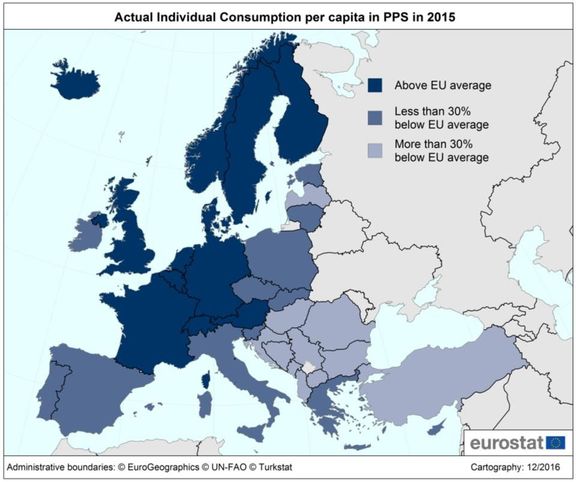 AIC - skutečná individuální spotřeba podle Eurostatu za rok 2015