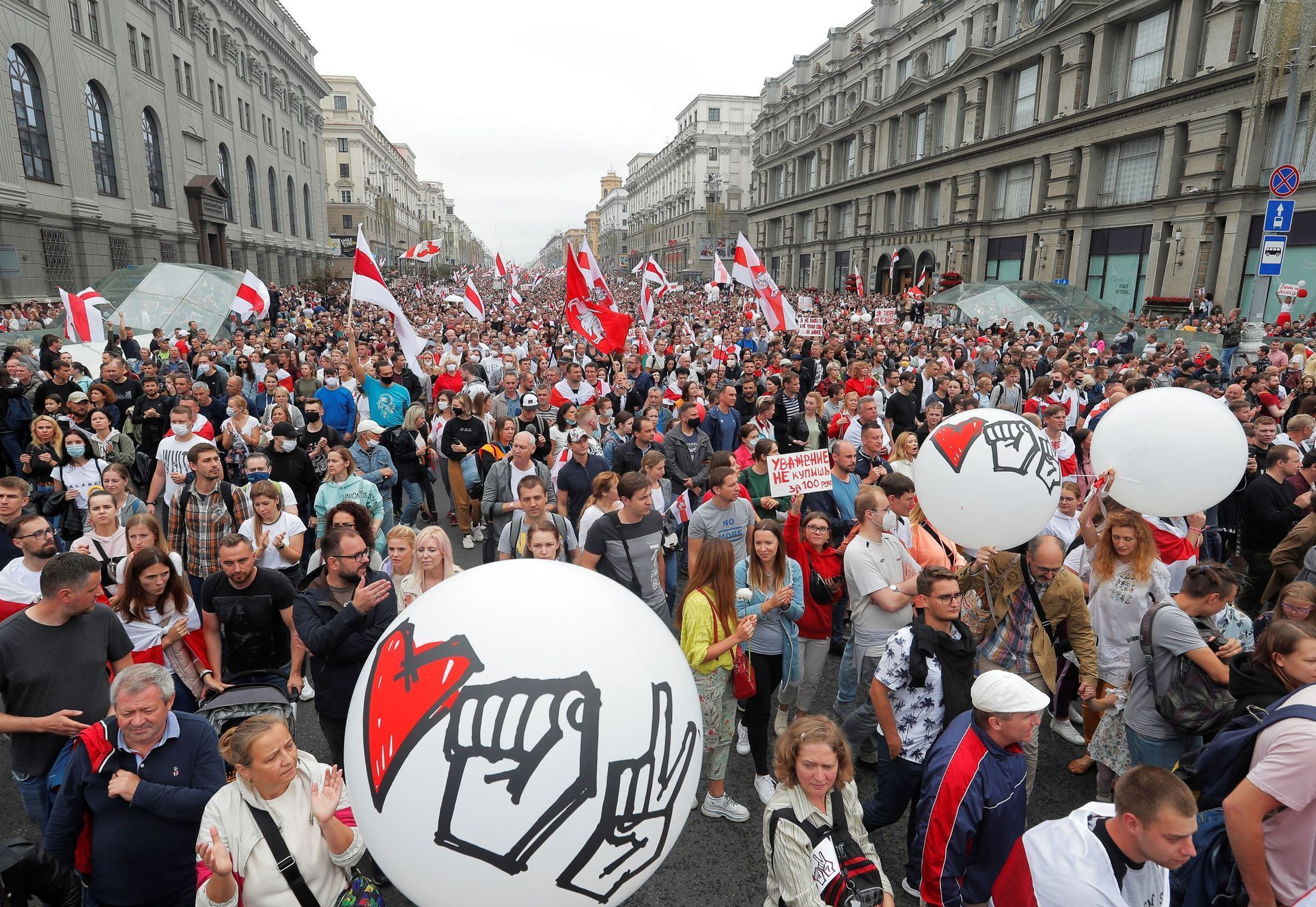 bělorusko minsk protest demonstrace protivládní lukašenko