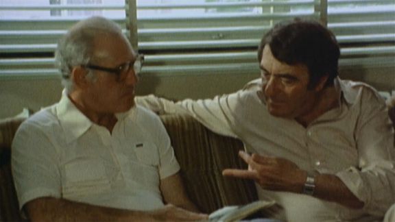 Filip Müller a Claude Lanzmann při natáčení filmu Šoa.