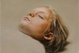 Michaël Borremans: Spáč, 2007-2008, olej na plátně, 40 x 50 cm