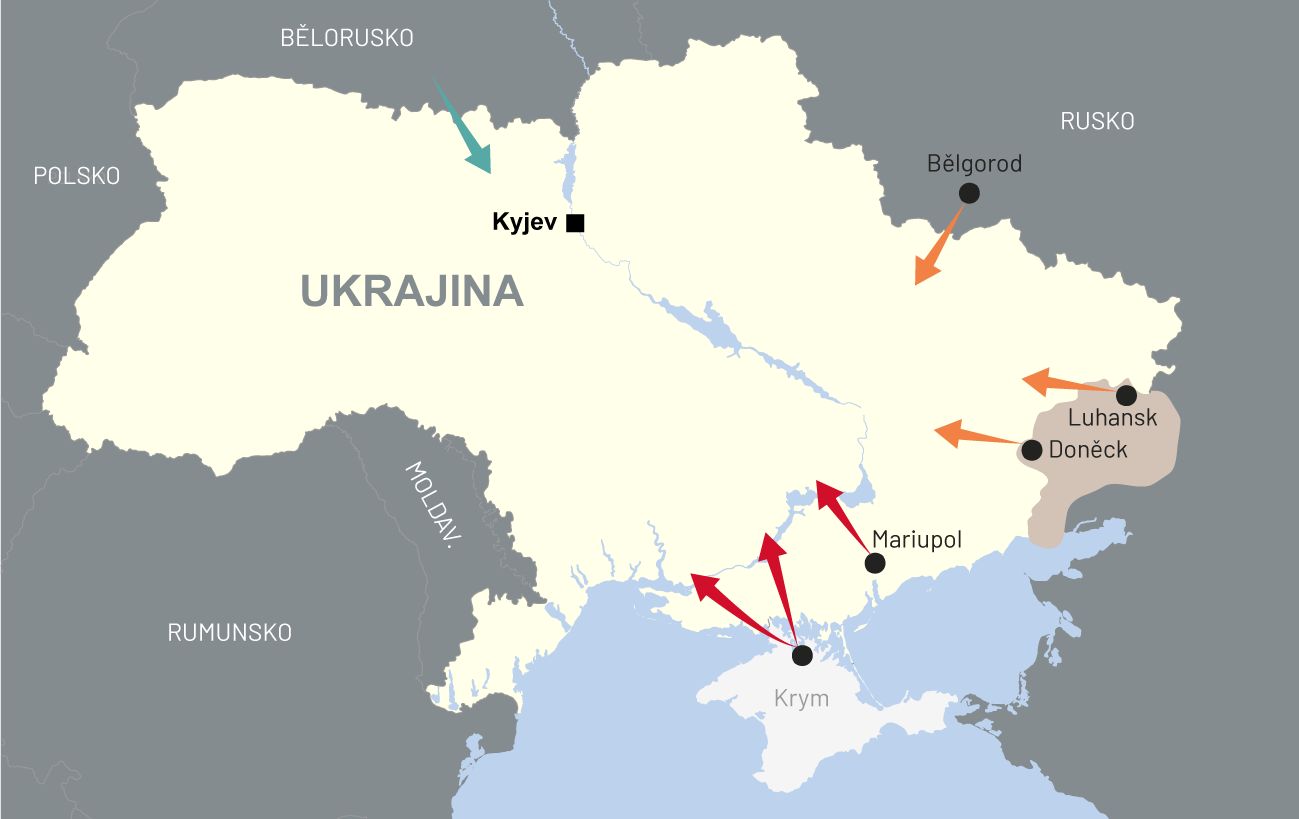 Mapa Ukrajinská krize