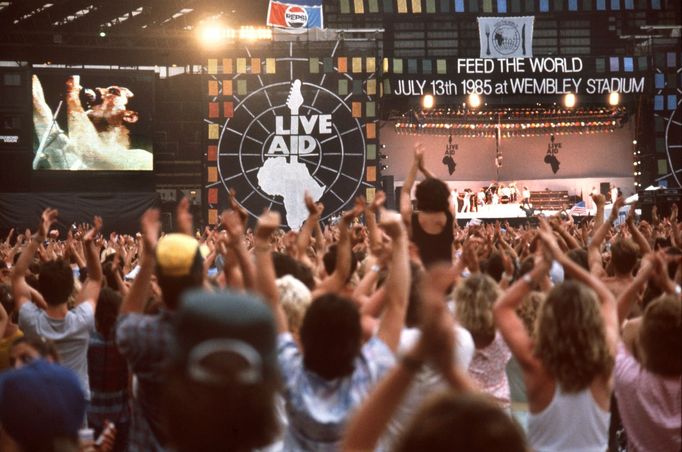 Na koncertu Live Aid, červenec 1985.