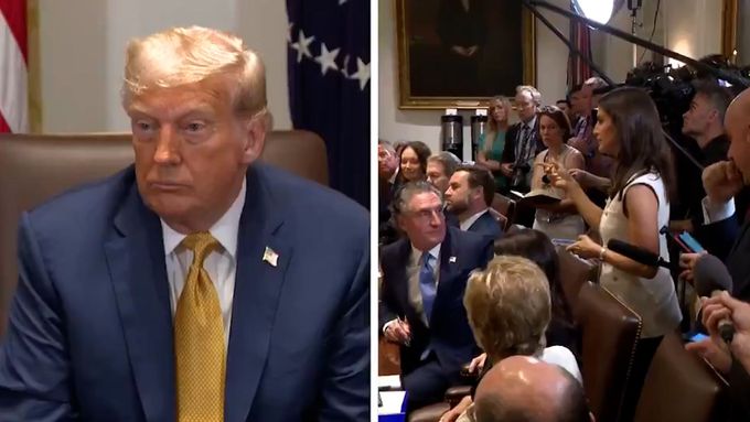 "Nevím. Proč mi to neřeknete vy?" odpověděl Trump na otázku kdo přerušil dodávku zbraní na Ukrajinu