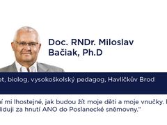 Miloslav Bačiak na vysočinské kandidátce ANO.
