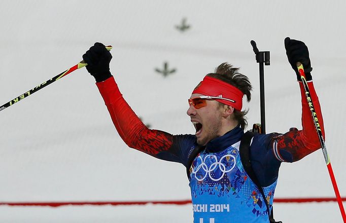 Soči, biatlon štafeta M: Anton Šipulin, Rusko