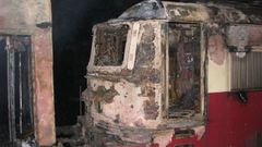 Požár lokomotivy u Pňovan