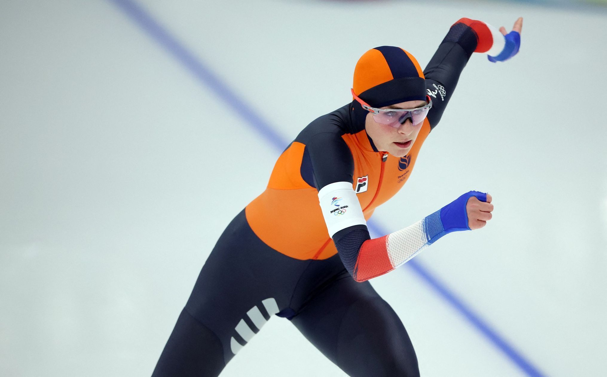 Nizozemka Irene Schoutenová v závodě rychlobruslařek na 5000 m na ZOH v Pekingu 2022