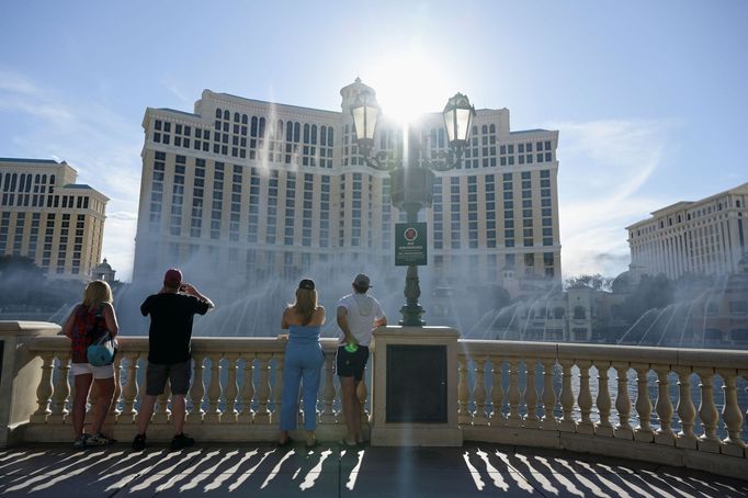 Fontány před rezortem Bellagio v Las Vegas