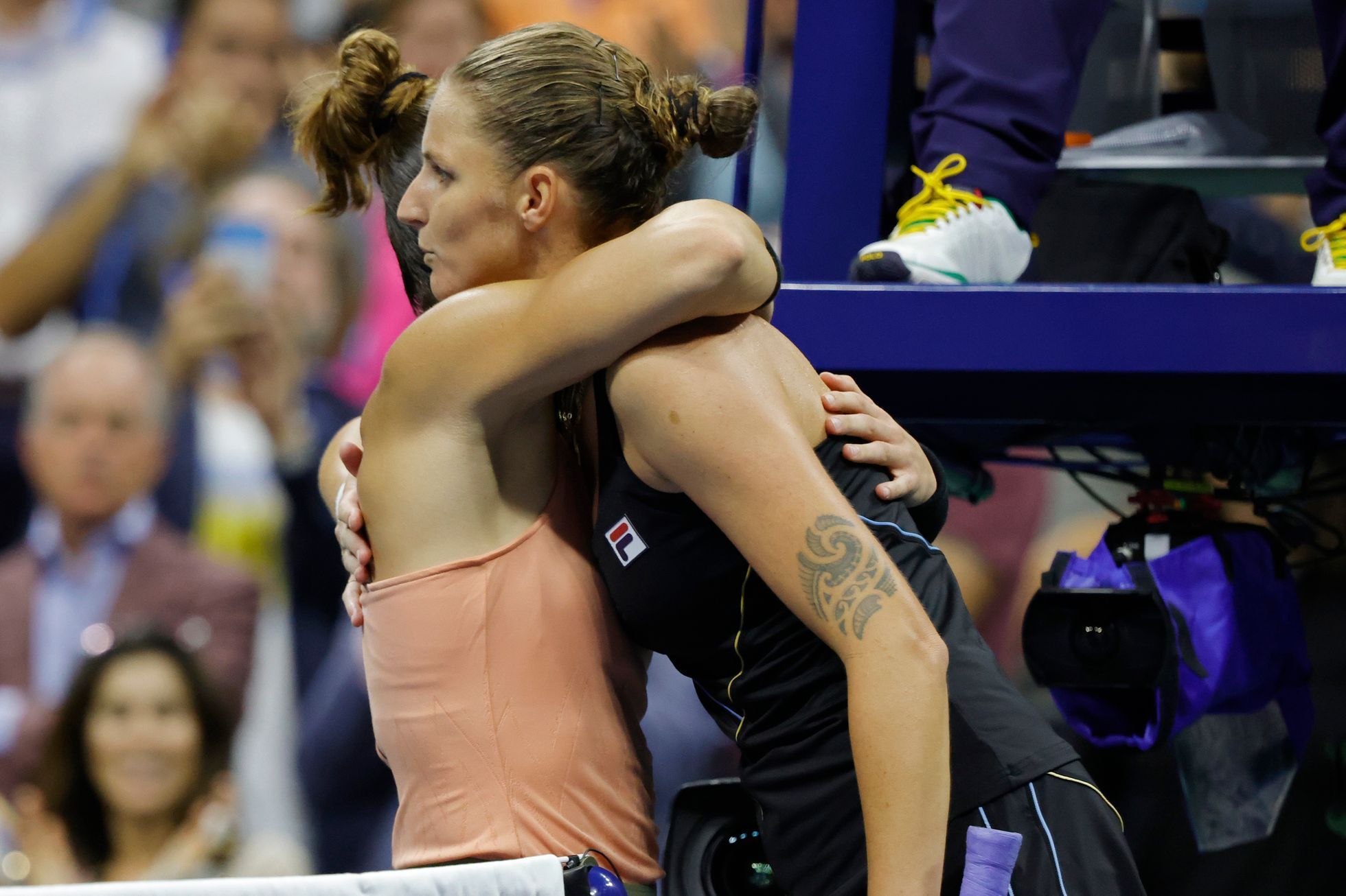 Maria Sakkariová a Karolína Plíšková po čtvrtfinále US Open 2021
