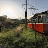 Průvod tramvají, tramvaj, trať Jablonec nad Nisou - Liberec, loučení, rozchod kolejí 1000 milimetrů, šotouš