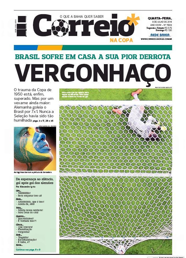 Fotbal - Titulní strany novin - Brazílie: Correio da Bahia