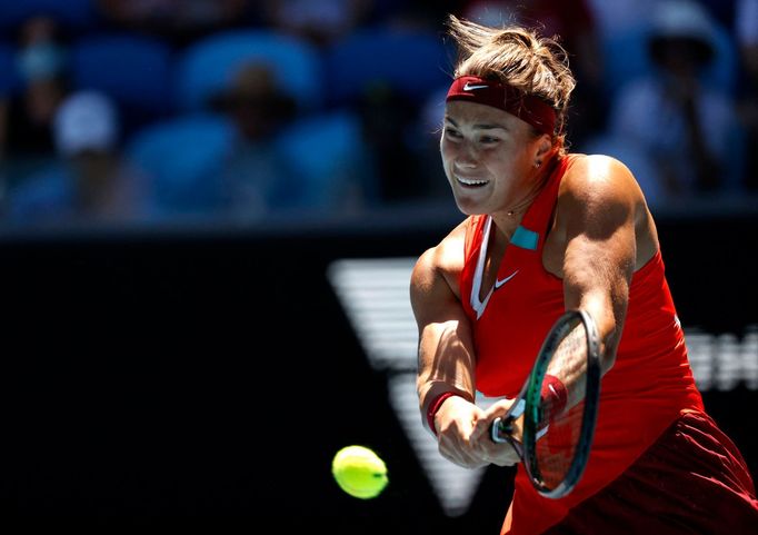 Australian Open 2022: Aryna Sabalenková v utkání třetího kola.