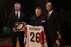 Noví členové Síně slávy českého hokeje (2019): Zleva Dominik Hašek, Tomáš Král a Martin Ručinský