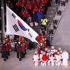 Slavností zakončení ZOH 2018: korejská vlajka a zpěv korejské hymny
