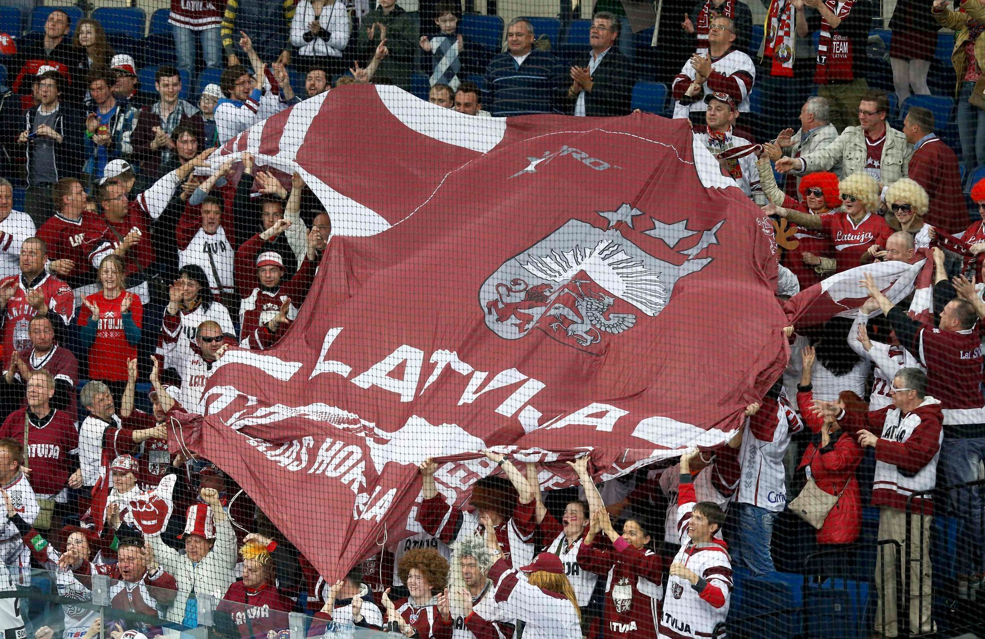 Lotyšští fanoušci na MS v hokeji 2014