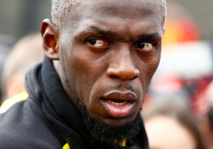 Usain Bolt trénuje s fotbalisty Borussie Dortmund.