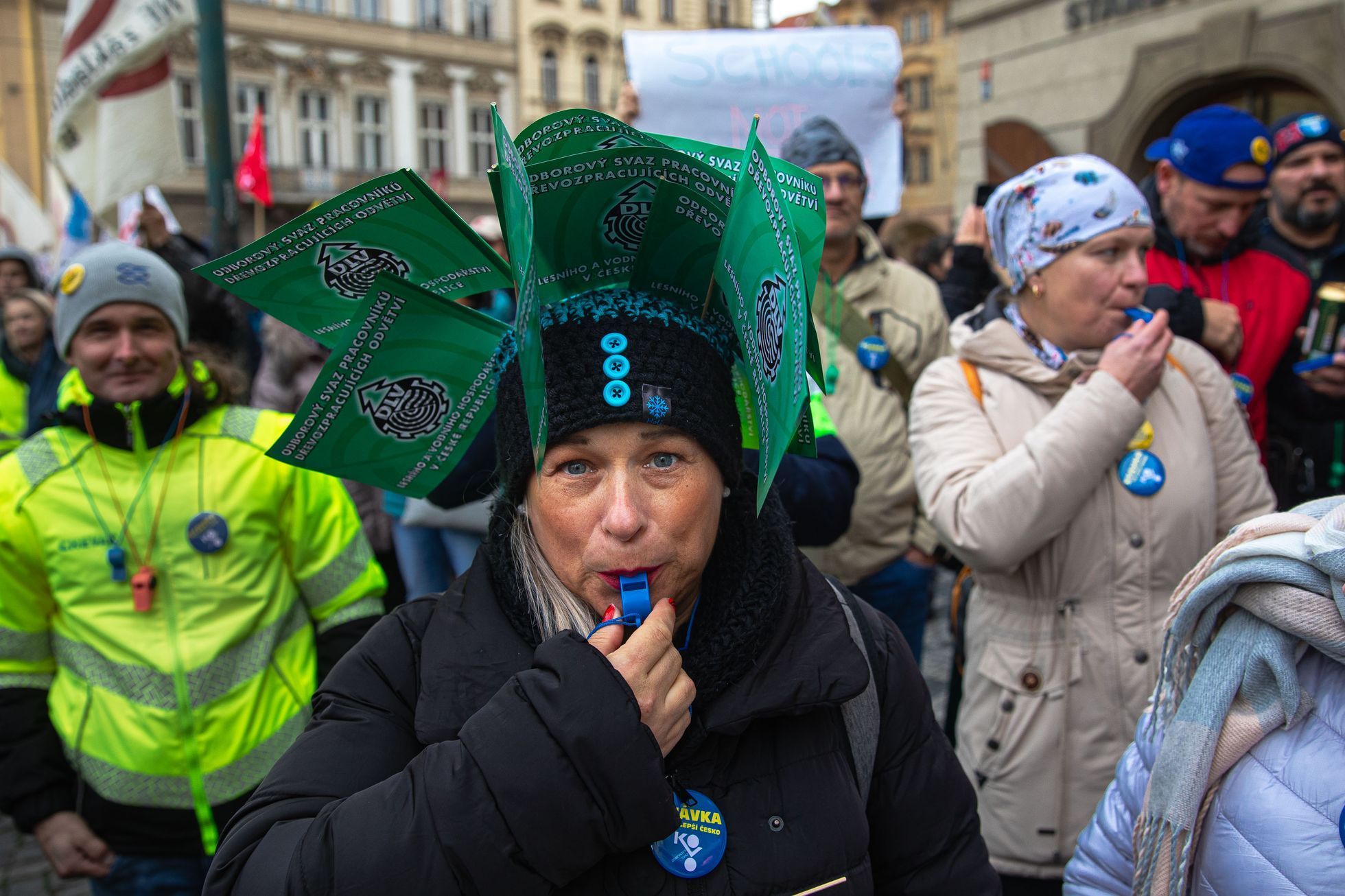 Stávka odborů, protest, demonstrace, pochod