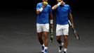 Rafael Nadal a Roger Federer na Laver Cupu 2017