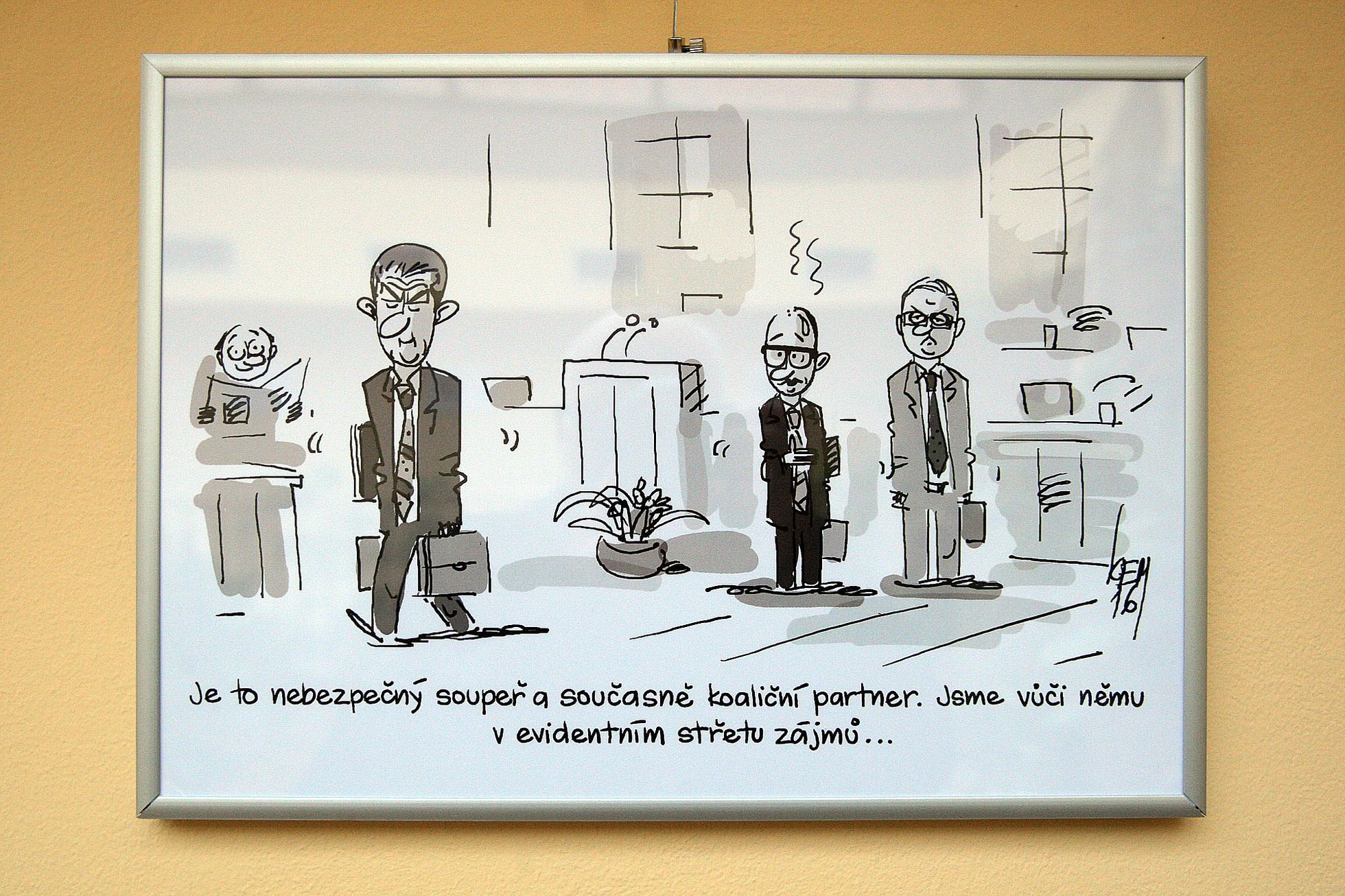 Výstava karikatur v poslanecké sněmovně