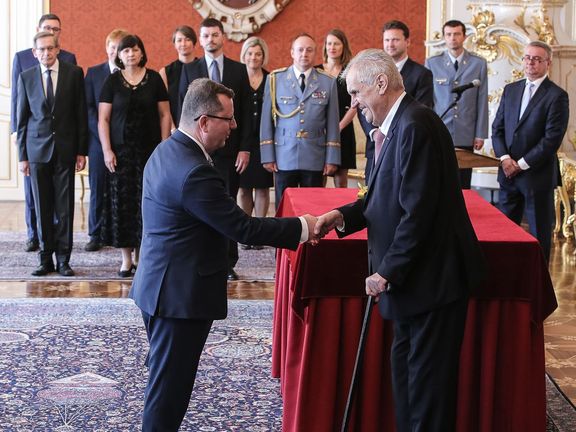 Prezident Miloš Zeman jmenuje Antonína Staňka ministrem kultury (červen 2018).